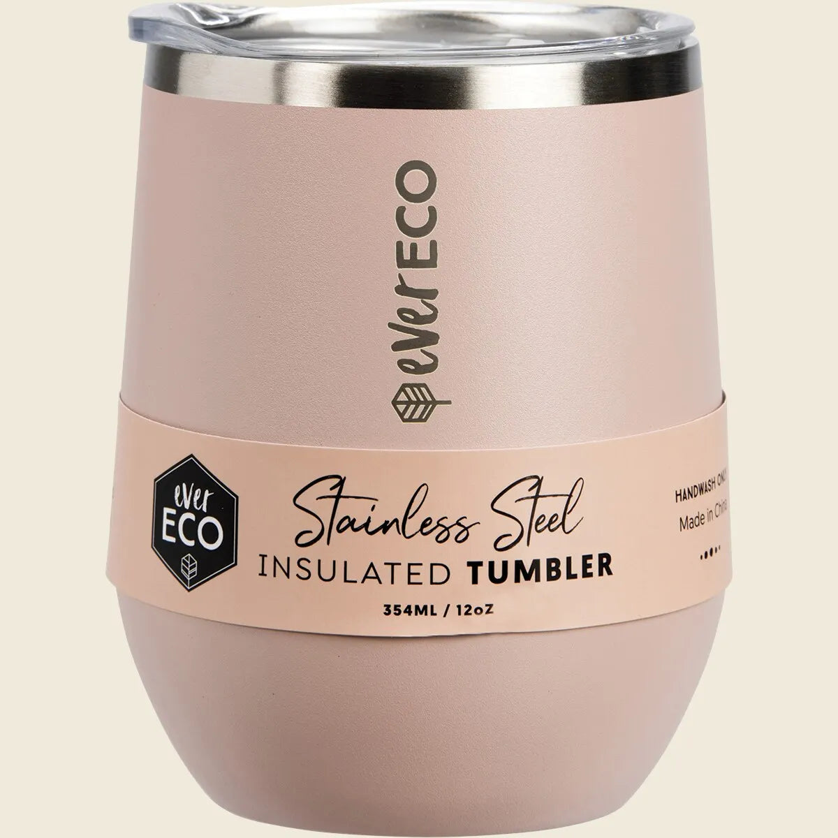 Ever Eco Insulated Tumbler Coffee Cup Hot or Cold drinks - Rose 354ml
