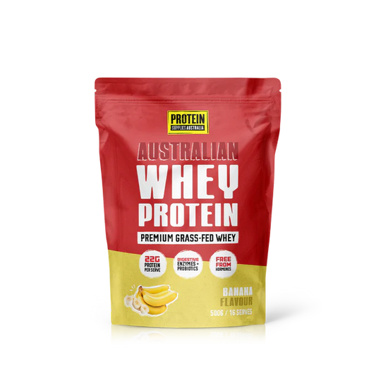 Protein Supplies Australia Australian Whey Protein Premium Grass-fed Whey - Banana 500g