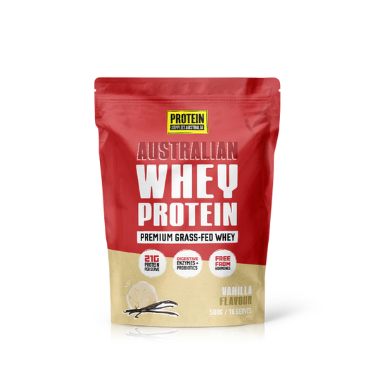 Protein Supplies Australia Australian Whey Protein Premium Grass-fed Whey - Vanilla 500g