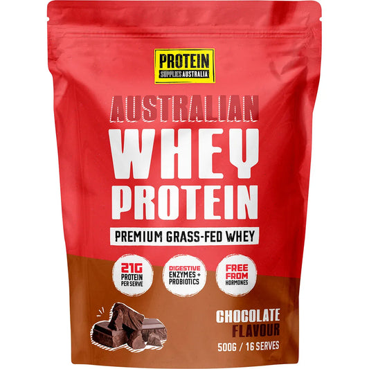 Protein Supplies Australia Australian Whey Protein Premium Grass-fed Whey - Chocolate 500g