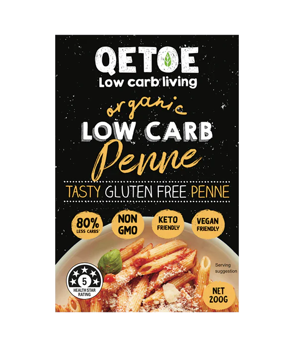 Qetoe Organic Low Carb Penne Pasta 200g