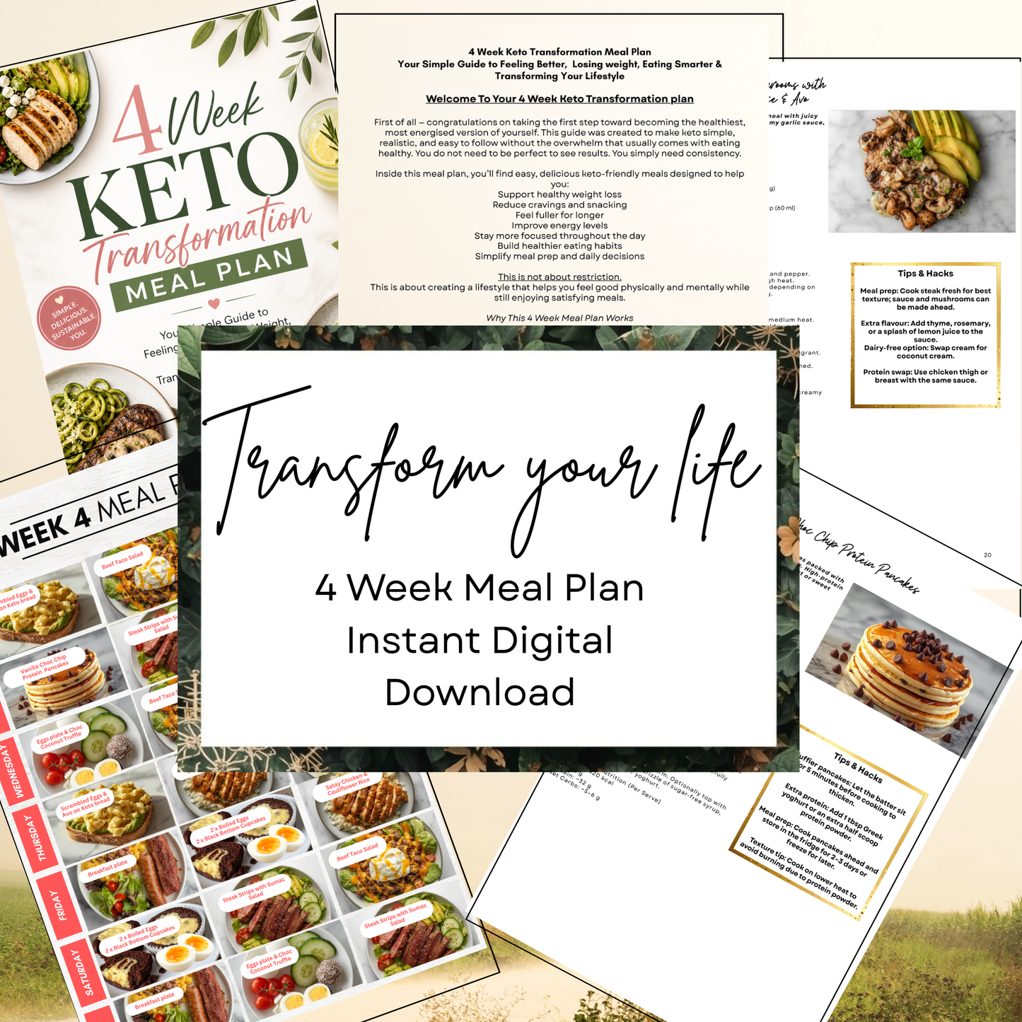 4 Week Keto transformation Meal Plan – Weight Loss, Recipes, Shopping Lists & 4 Week Meal Plan - Digital guide
