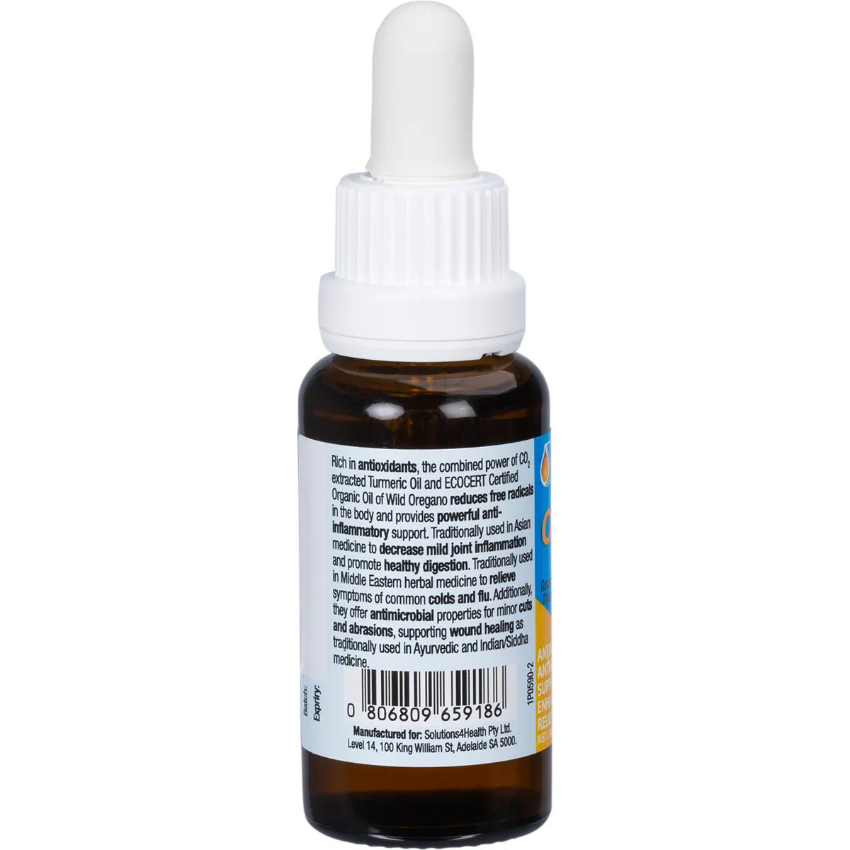 Solutions 4 Health Oil of Wild Oregano with Turmeric Oil 25ml