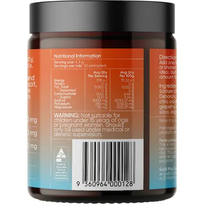 SODII Everyday Hydration Salts Electrolytes Salty Grapefruit 185g