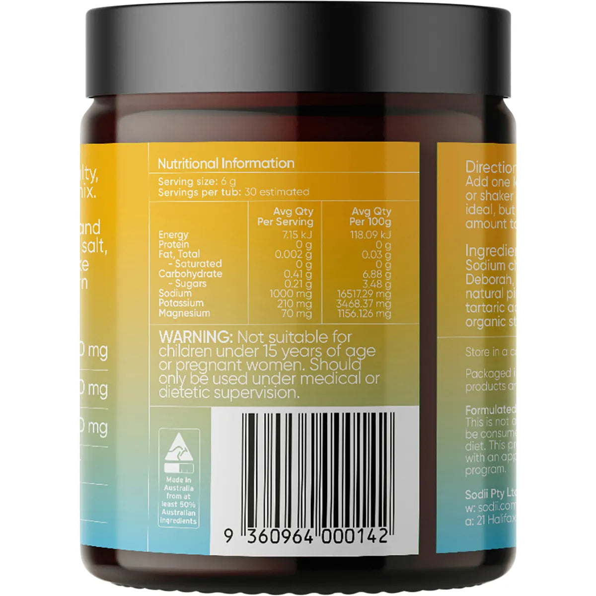 SODII Everyday Hydration Salts Electrolytes Salty Pineapple 185g