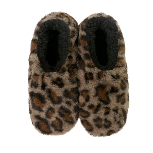 Snugg Ups Ladies Wild Prints Leopard Caramel Non-Slip Sole