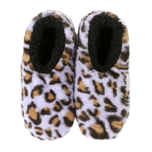 Snugg Ups Ladies Wild Prints Leopard Lilac Non-Slip Sole