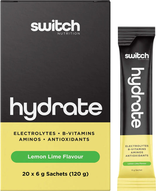 Switch Nutrition Hydrate Electrolytes No Added Sugar Lemon Lime 20x6g