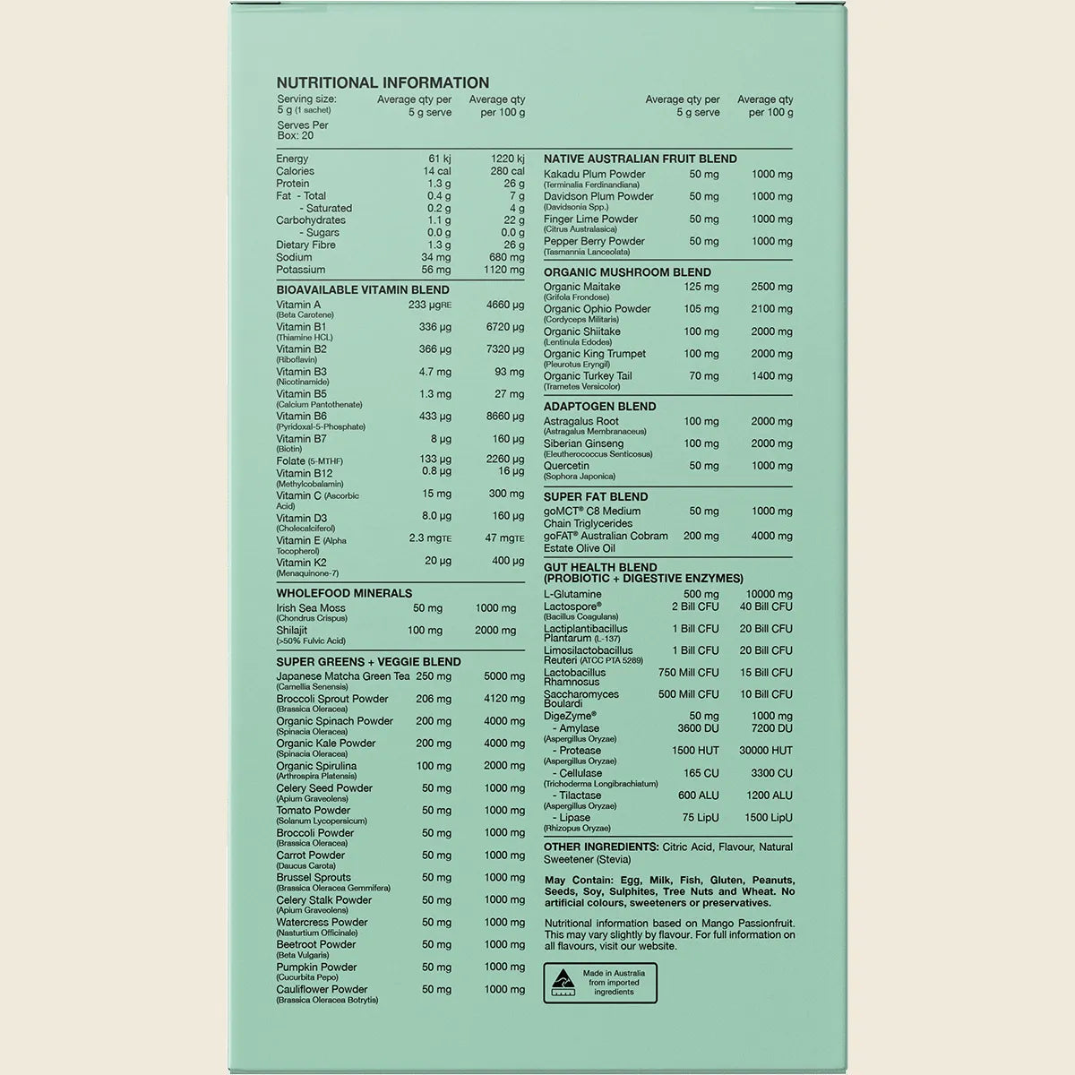 Switch Nutrition Greens Sachets Assorted Flavours 20x5g