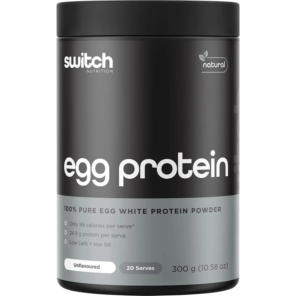 NEW Switch Nutrition Egg White Protein Powder Unflavoured 300g Support Recovery, Sleep & Health