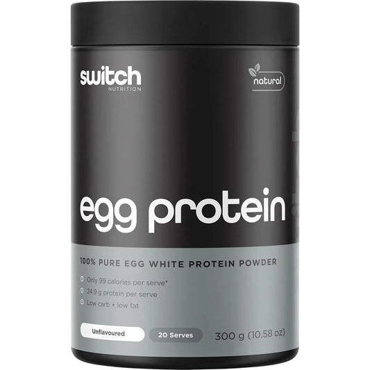 NEW Switch Nutrition Egg White Protein Powder Unflavoured 300g Support Recovery, Sleep & Health
