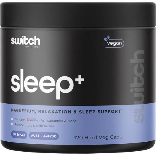 NEW Switch Nutrition Sleep+ Magnesium 120 Caps Magnesium, Relaxation & Sleep Support