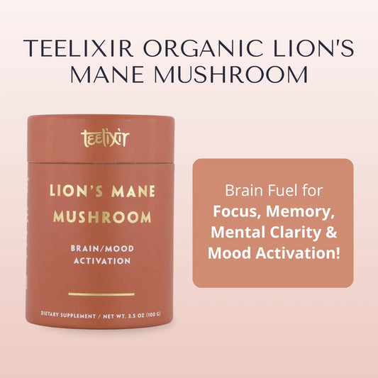 Teelixir Organic Lion's Mane Mushroom 100g - Focus, Clarity & Memory