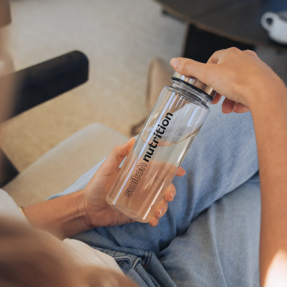 Switch Nutrition Clear Acrylic Water Bottle 500ml