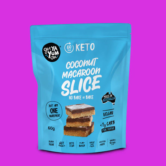 Get Ya Yum On Coconut Macaroon Slice 60g - NO BAKE OR BAKE