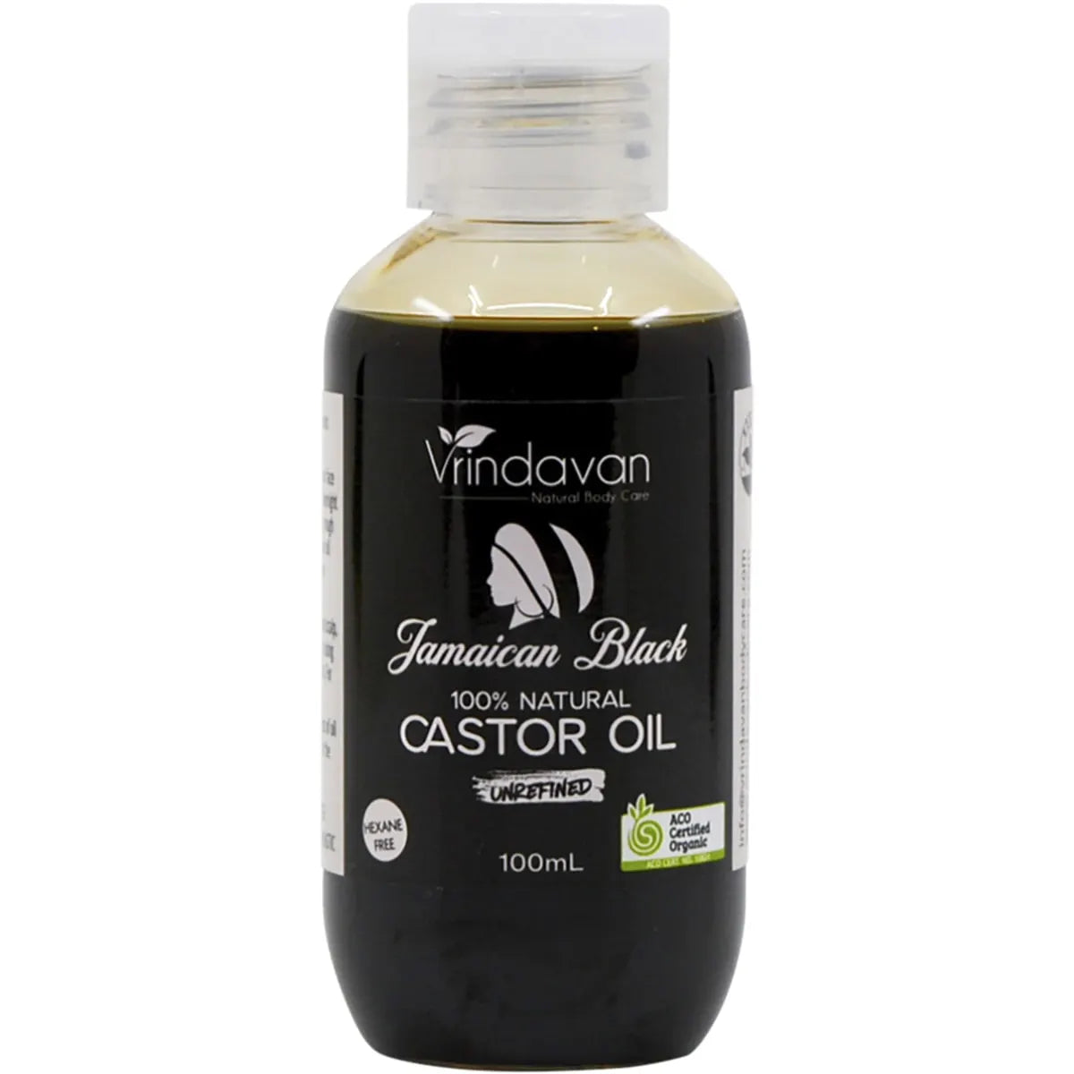 VRINDAVAN Jamaican Black Certified Organic Castor Oil Unrefined 100ml