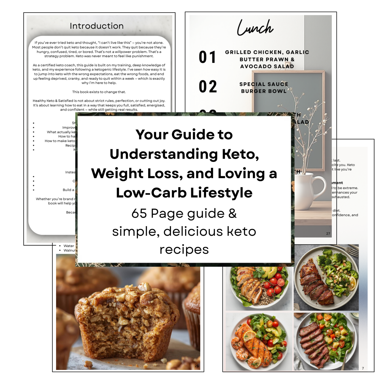 Healthy Keto & Satisfied (eBook) – 65 Pages - Digital ebook