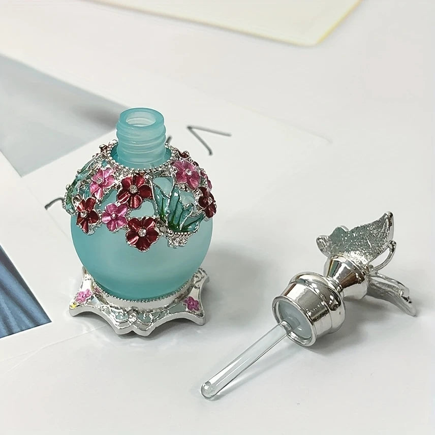 Exquisite Blue Butterfly Oil Perfume Glass Bottle 15ml - Great for gifting