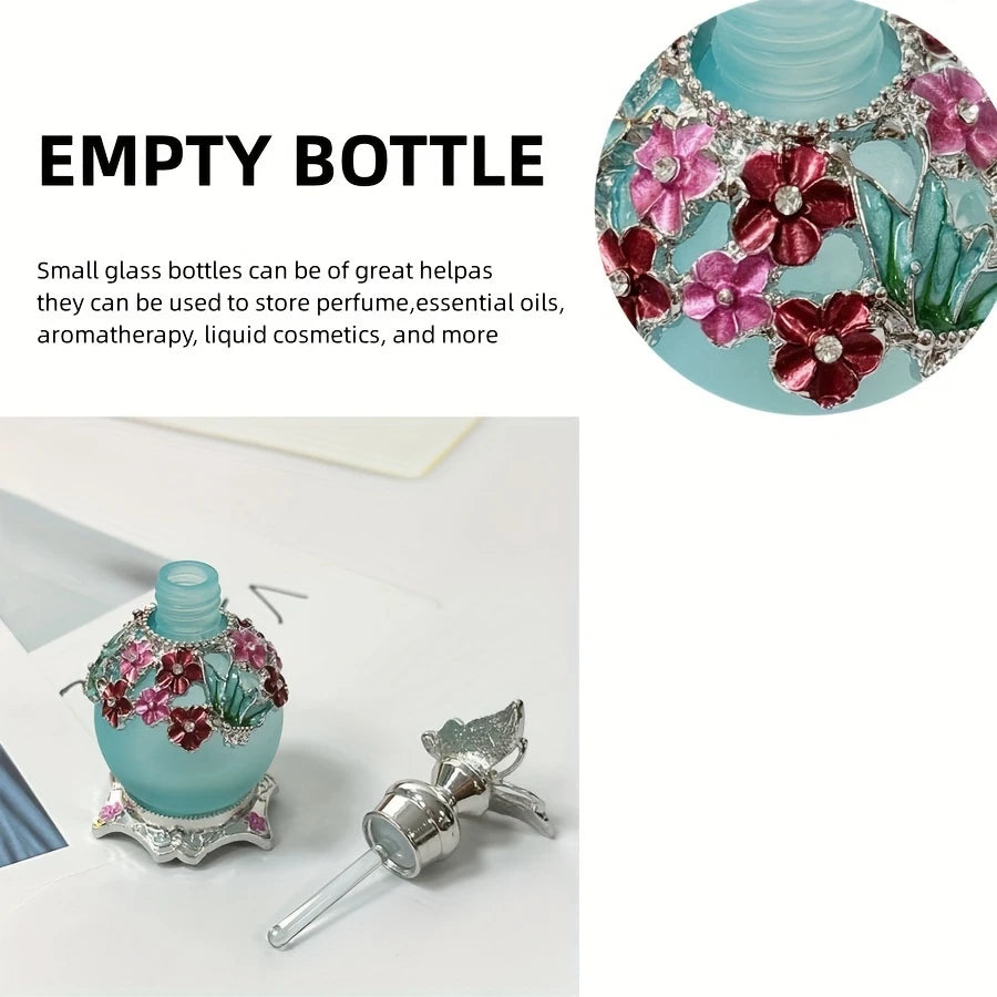 Exquisite Blue Butterfly Oil Perfume Glass Bottle 15ml - Great for gifting