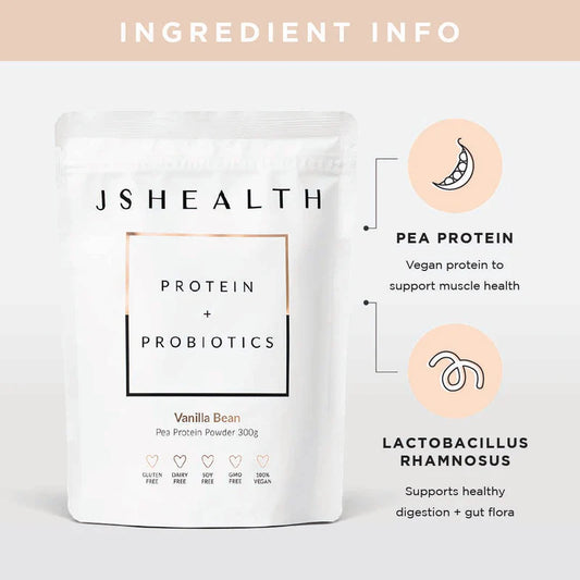 JS HEALTH Protein + Probiotics 300g - Vanilla Bean 100% Vegan