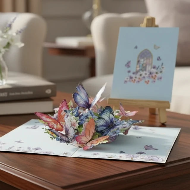 3D Butterfly Pop-Up Greeting Card – Delicate & Vibrant – A Thoughtful Touch for Any Celebration