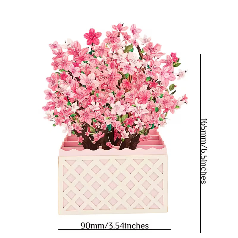 Sakura Cherry Blossom Pop-Up Bouquet Card – 3D Flower Greeting Card | Perfect for All Occasions