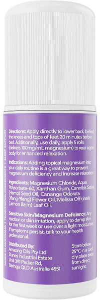 Amazing Oils Magnesium Sleep Gel with hemp oil, ylang-ylang & Lemon Balm 60ml