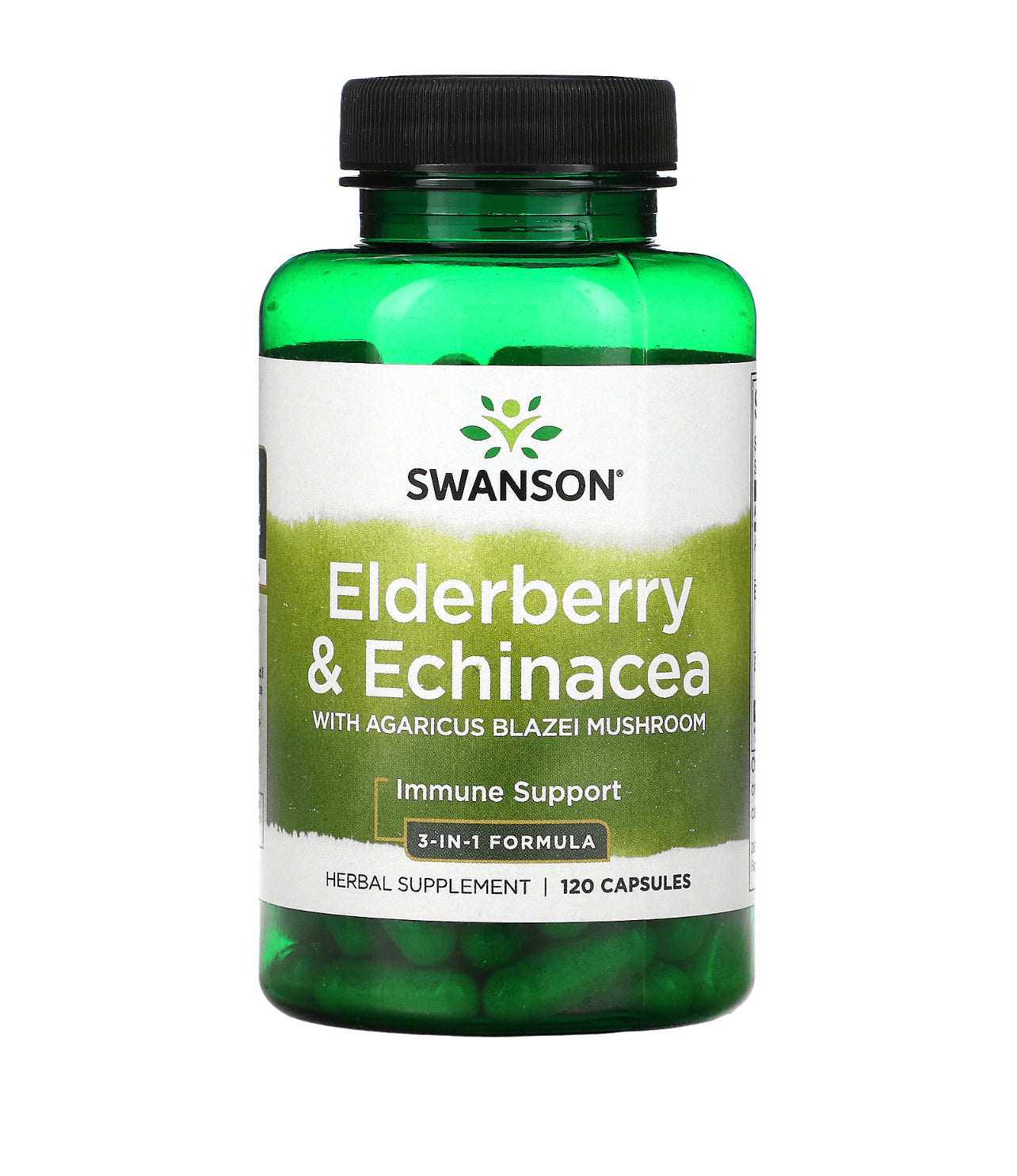 Swanson Elderberry Agaricus Blazei Mushroom & Echinacea Immune Support 120 Capsules