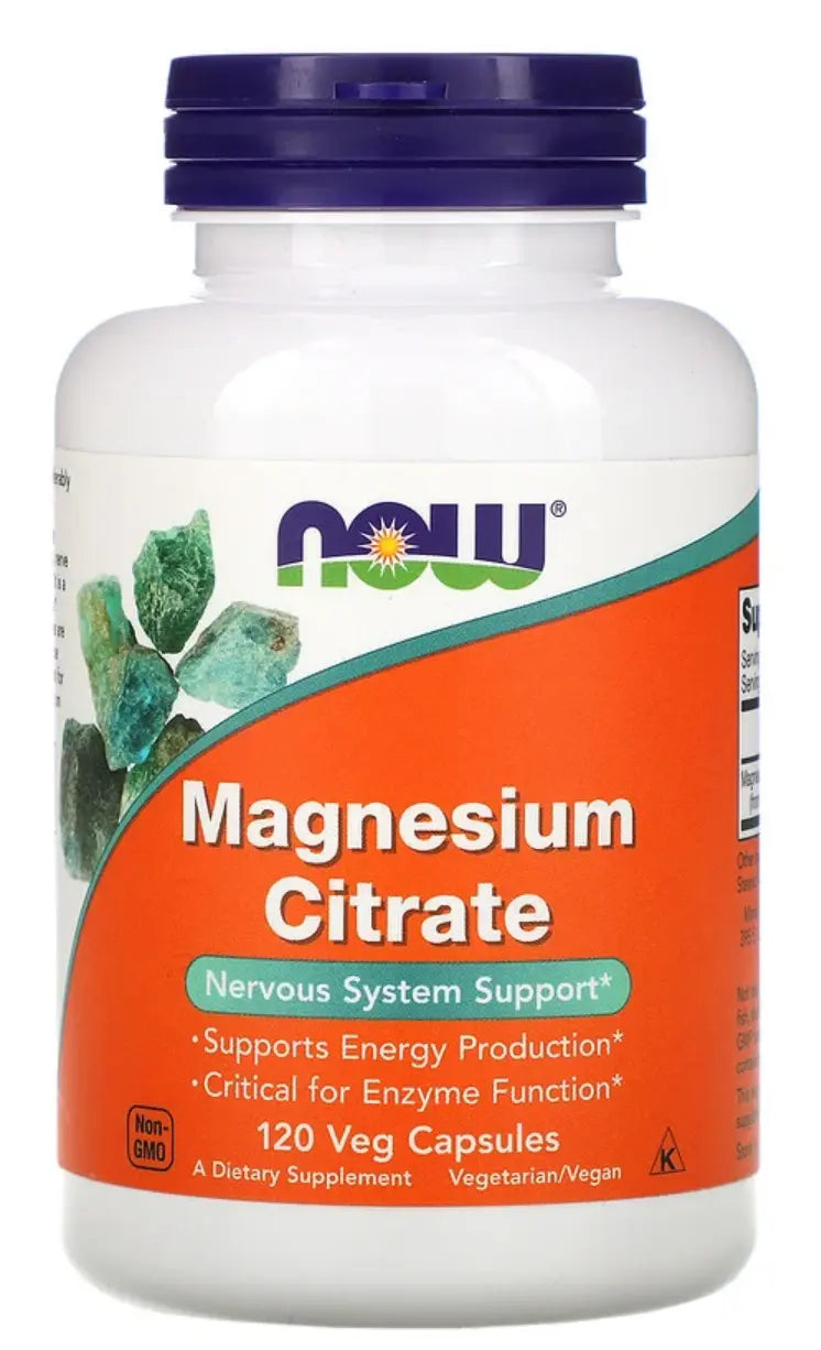 Now Foods Magnesium Citrate 120 Veg Capsules Nervous system Energy Enzyme