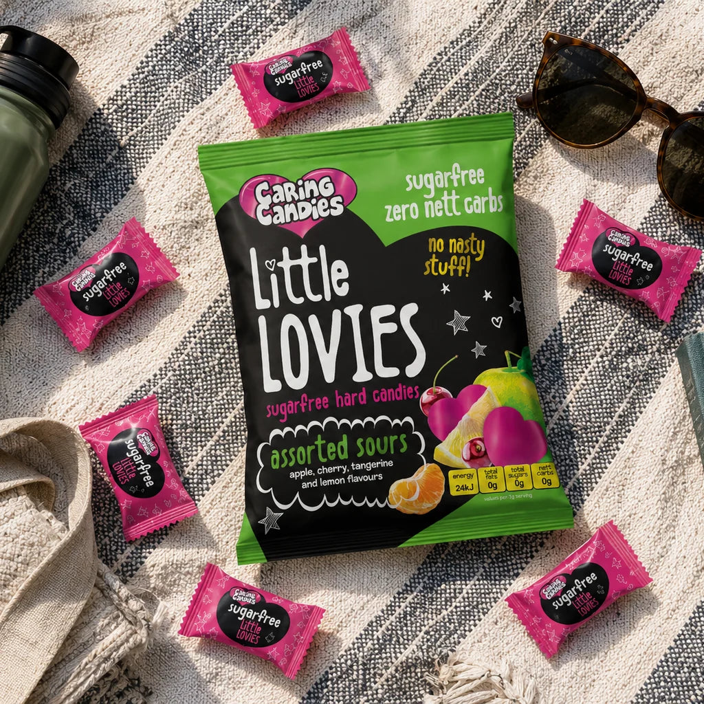 Caring Candies Little Lovies Sour Sugar-Free Sweets | ASSORTED SOURS | 100g