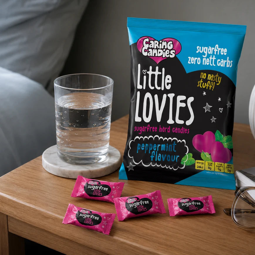 Caring Candies Little Lovies Sugar-Free Sweets | PEPPERMINT | 100g