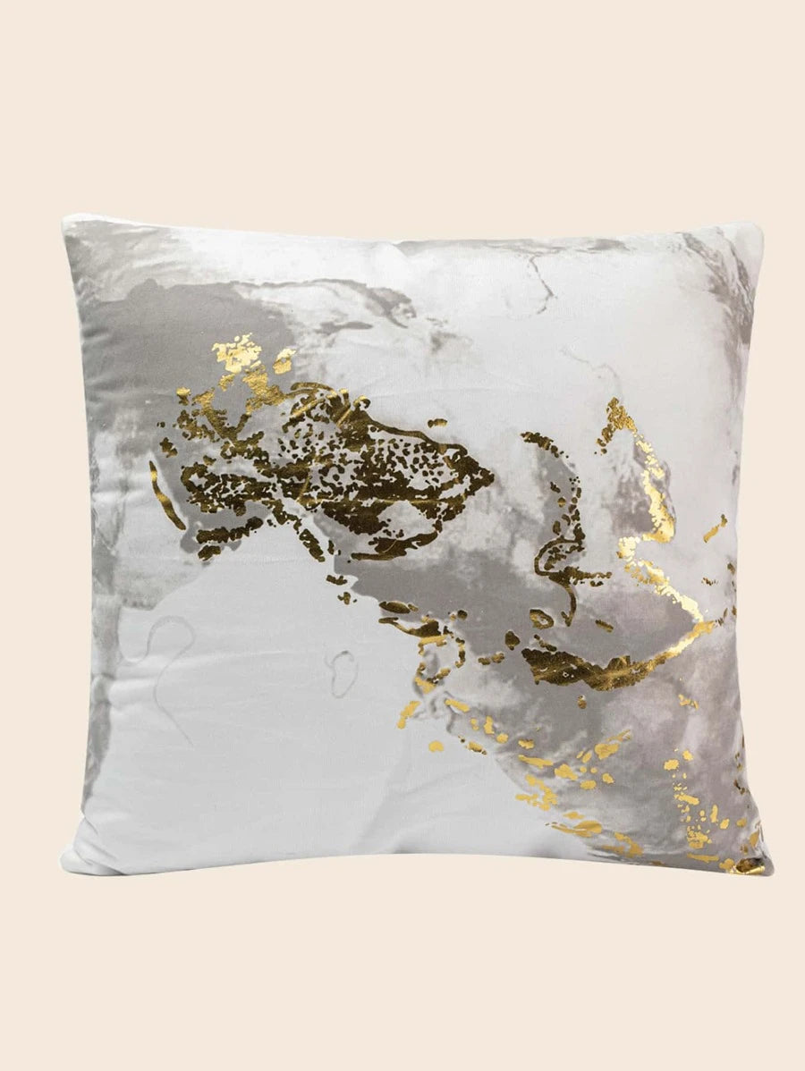 Gold Grey Marble Cushion Cover 45cm x 45cm