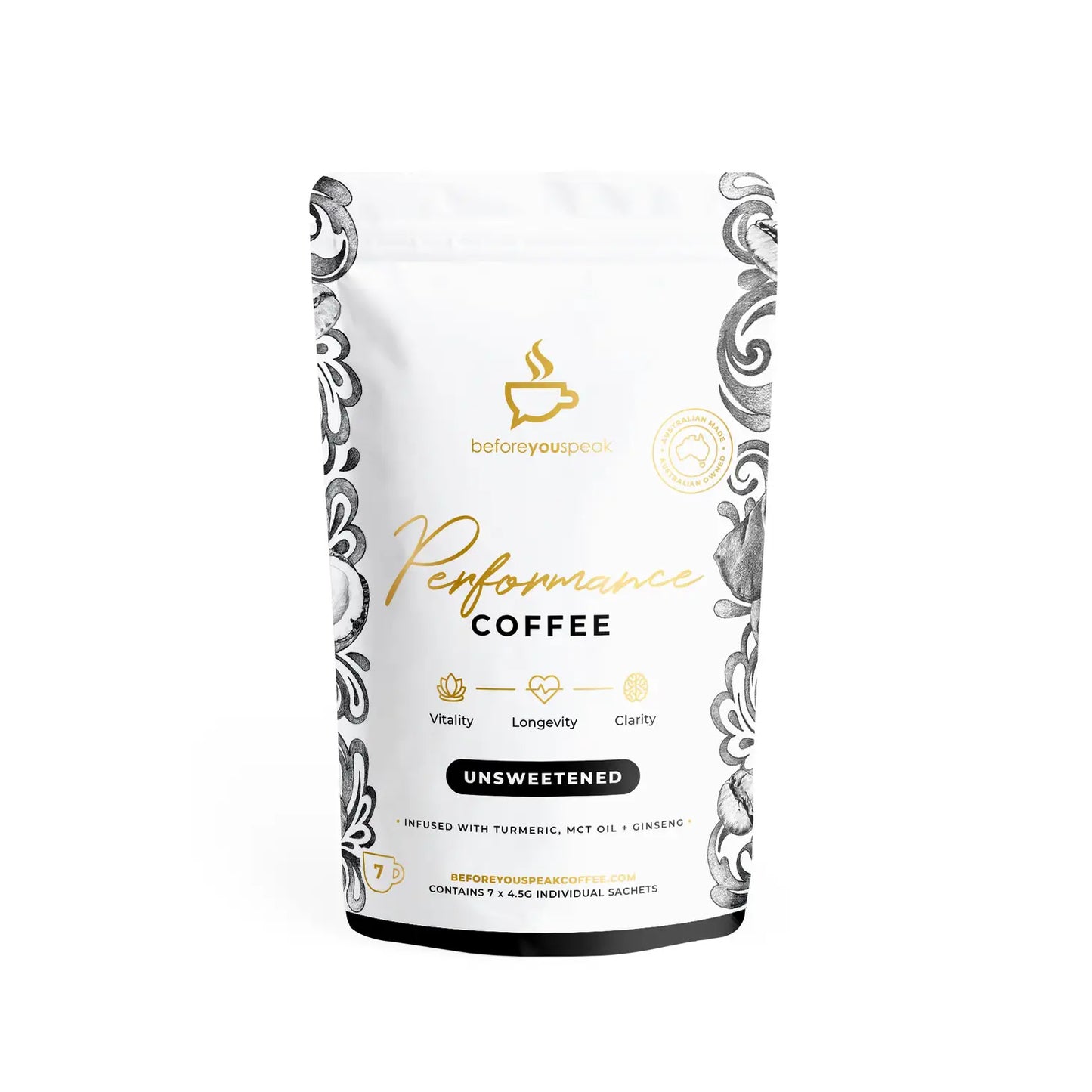 Before You Speak Performance Coffee - Unsweetened - 7 Serve
