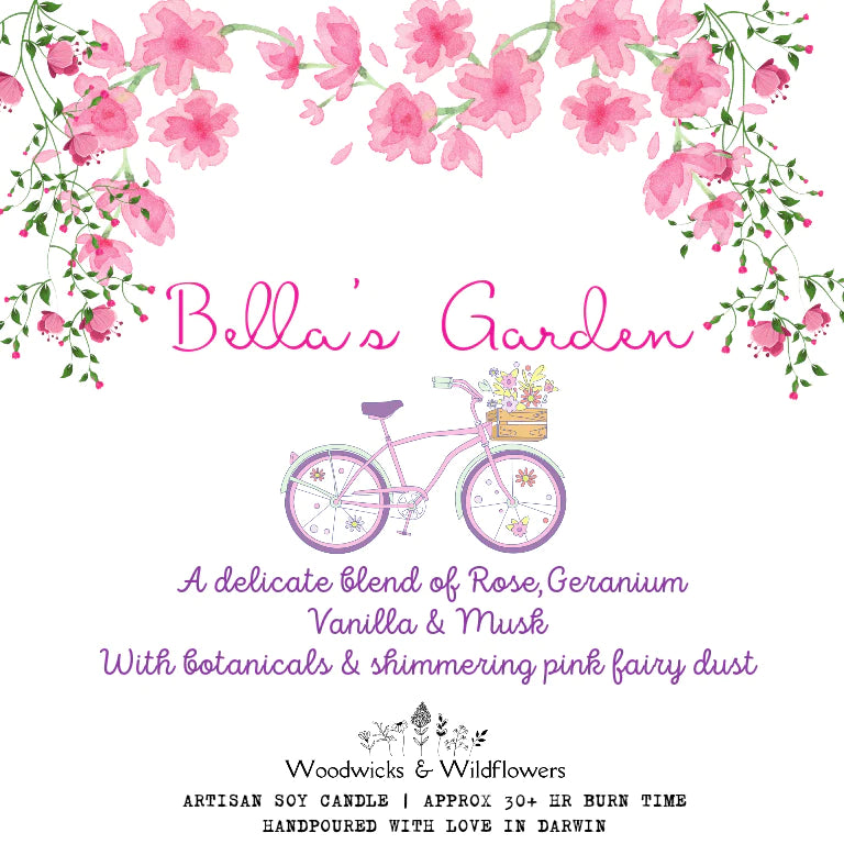 Woodwicks & Wildflowers ' Bella's Garden ' Artisan Soy Candle Home Decor