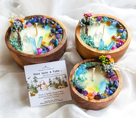 Woodwicks & Wildflowers ' Once upon a time ' Artisan Soy Candle Home Decor